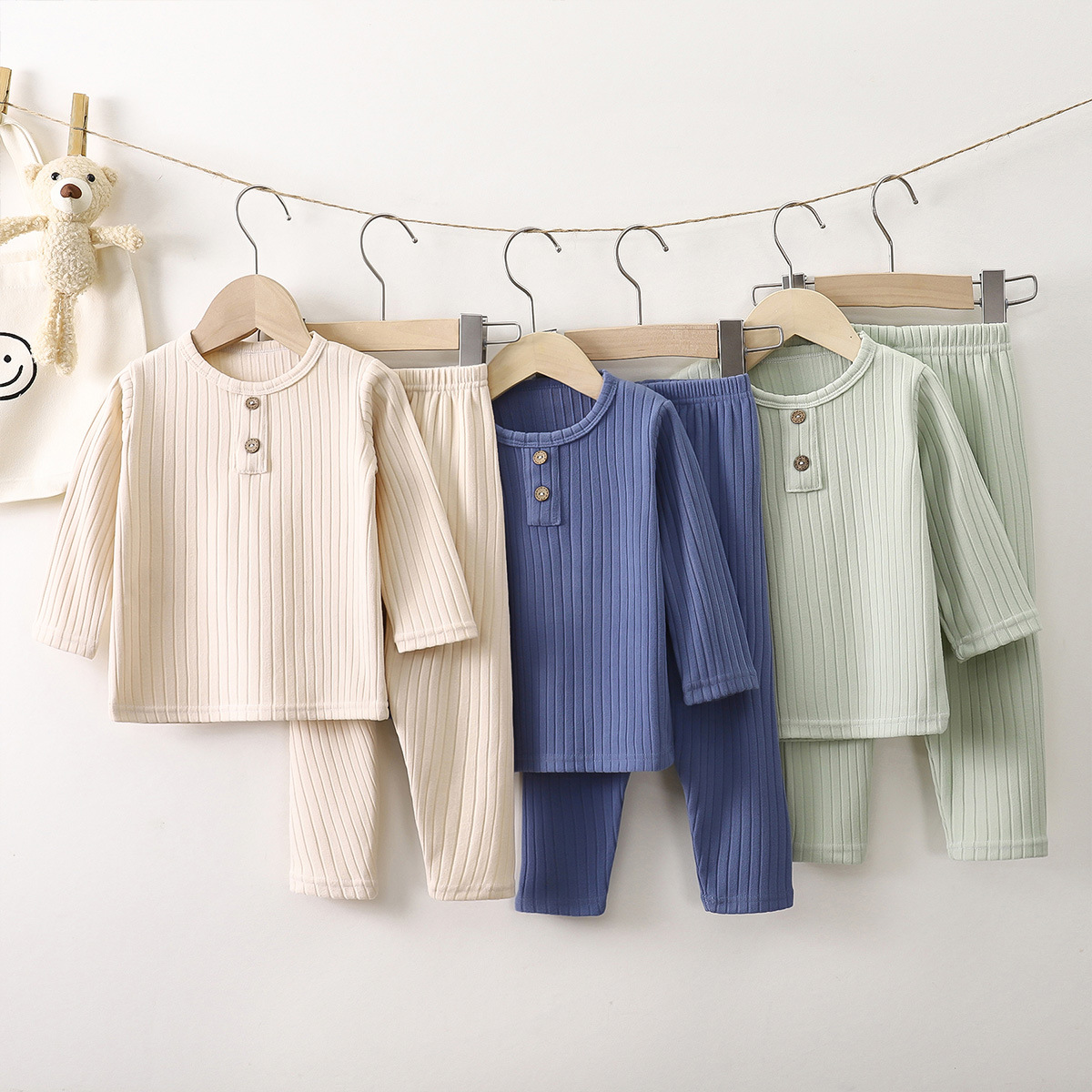 Conjunto de ropa interior infantil de otoño ropa coreana nueva ropa de niño de ternueva ropa de otoño bebé pantalones de otoño ropa para el hogar ropa infantil