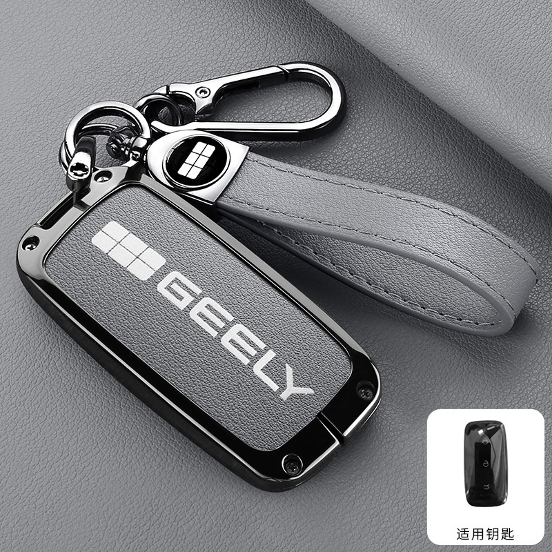 [지리 갤럭시 모델 A] 양면 가죽 페블 그레이 + A04 로프 + 로프 버클