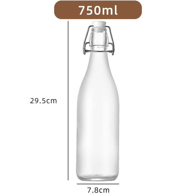 スナップオンガラス酵素ボトルスイングキャップジュースドリンクビールボトル茶色の厚みのある防爆果実酒ボトル 500 ミリリットル|undefined