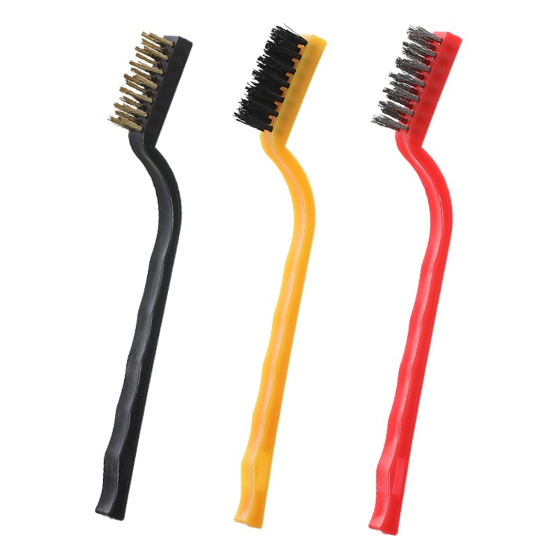 Cepillo de limpieza para estufas de gas, tres piezas, estufa doméstica, herramienta de eliminación de humos, descontaminación de espacios en las esquinas, cepillo de alambre de acero de limpieza