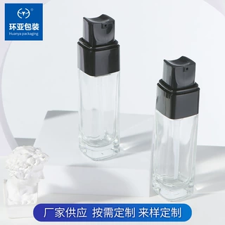 定制方形真空粉底瓶乳液精华按压泵隔离霜化妆瓶分装空瓶 可批发