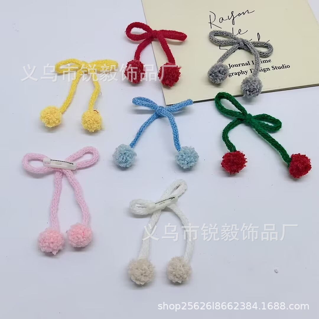 编织蝴蝶结儿童DIY发夹发饰服装配件宠物装毛线饰半成品diy配饰