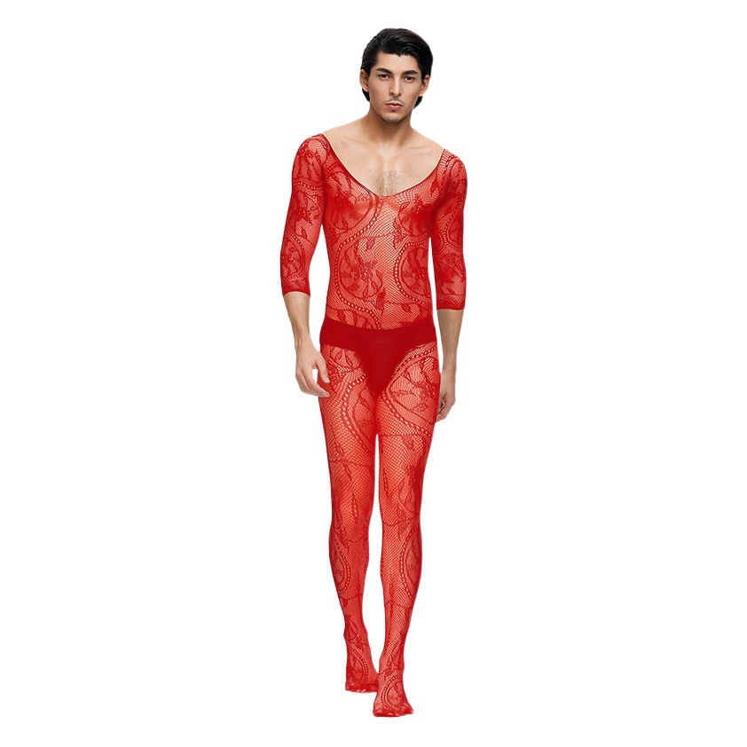 En stock medias atractivas de los hombres europeos y americanos hueco transparente sexy abierto calcetines de una sola pieza transfronteriza suministro al por mayor MP158
