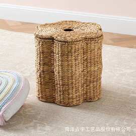 跨境花朵造型收纳筐带盖儿童积木玩具整理篮带盖卧室脏衣篮收纳桶