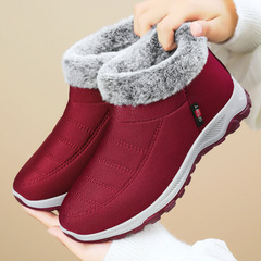 綿の靴の女性の冬の新型の保温のショートブーツとベルベットの厚い足のレジャーの雪の靴の中で高齢のお母さんの綿の靴