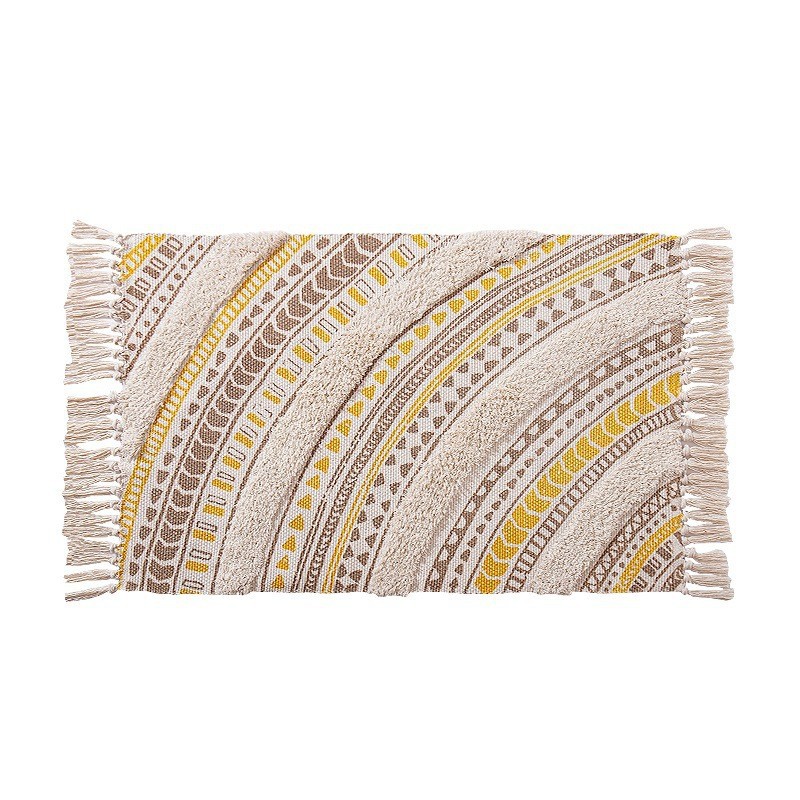 비타치 프린트 터프트 술 매트-옐로우