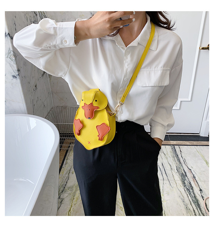 Umhängetasche in Entenform, süße, modische Geldbörse in Kontrastfarbe, Schultertasche im Cartoon-Design_voghion.com