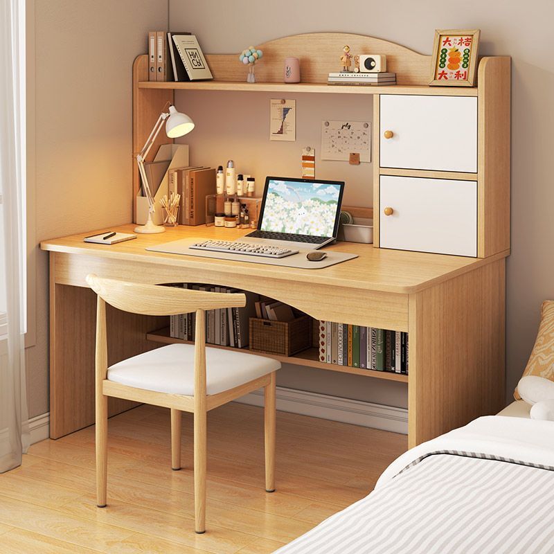 Desk with Bookshelf, Computer Desk, Children's Study Desk, Artificial Board, Rectangular Storage, Simple Integrated Bookcase Desk for Bedroom Desk with Bookshelf, Computer Desk, Children's Study Desk, Artificial Board, Rectangular Storage, Simple Integrated Bookcase Desk for Bedroom