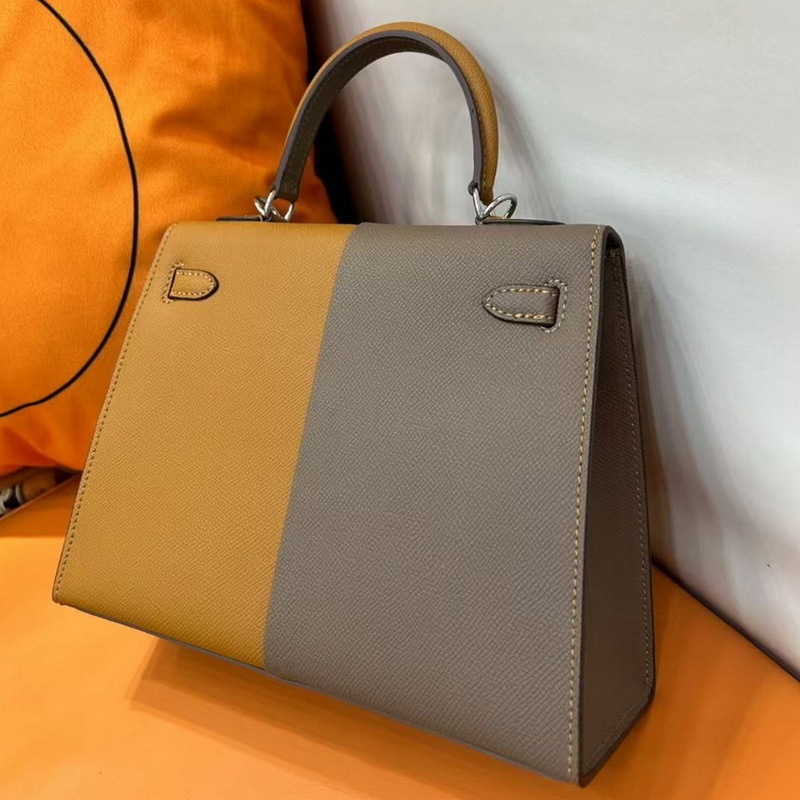 2025 New Genuine Leather Women's Bag Kai-Li Bag Palm Print Color Matching Satchel Shoulder Diagonal Fashion Mini Bag