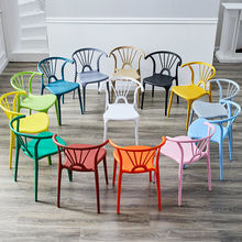 .北欧餐椅塑料凳子现代简约椅子网红家用靠背休闲椅书桌椅洽谈桌