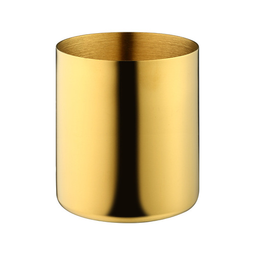 Light luxury stainless steel metal pen holder desktop office creative storage tube ins home study stationery storage tube