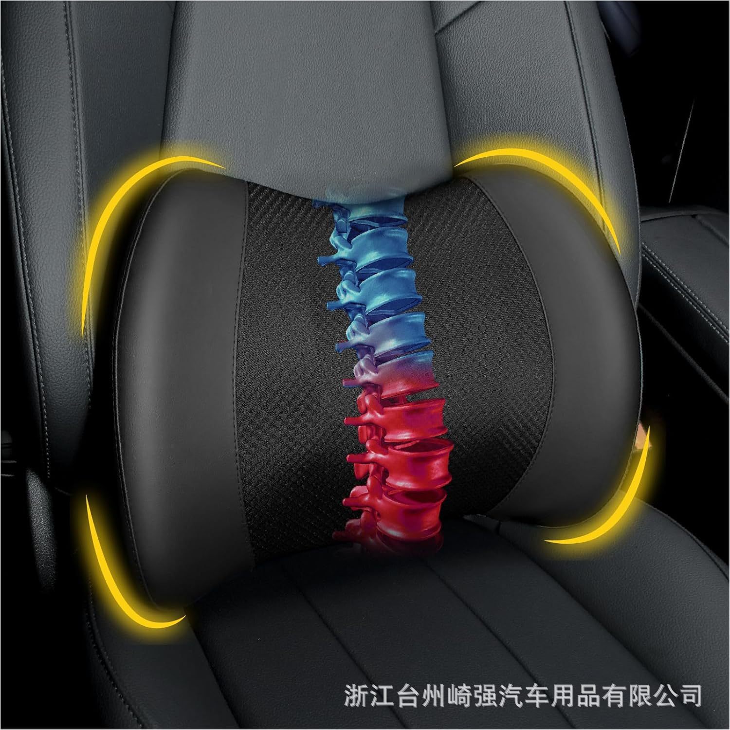 跨境亚马逊腰靠网布记忆棉办公室透气靠垫护腰垫汽车腰枕座椅背垫