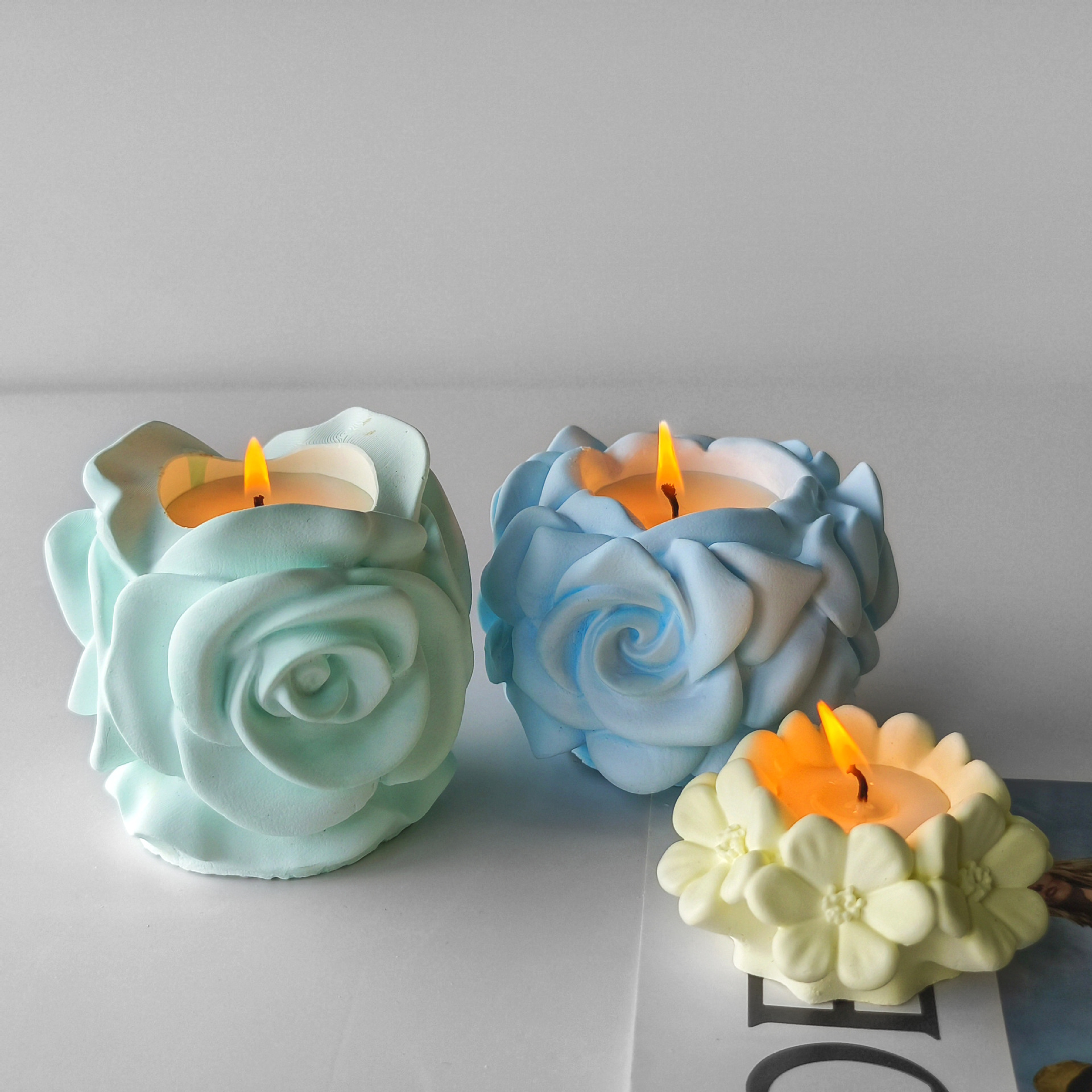 Arquitectura nórdica cúpula decoración fabricación yeso hormigón cemento molde de silicona DIY vela decoración Decoración