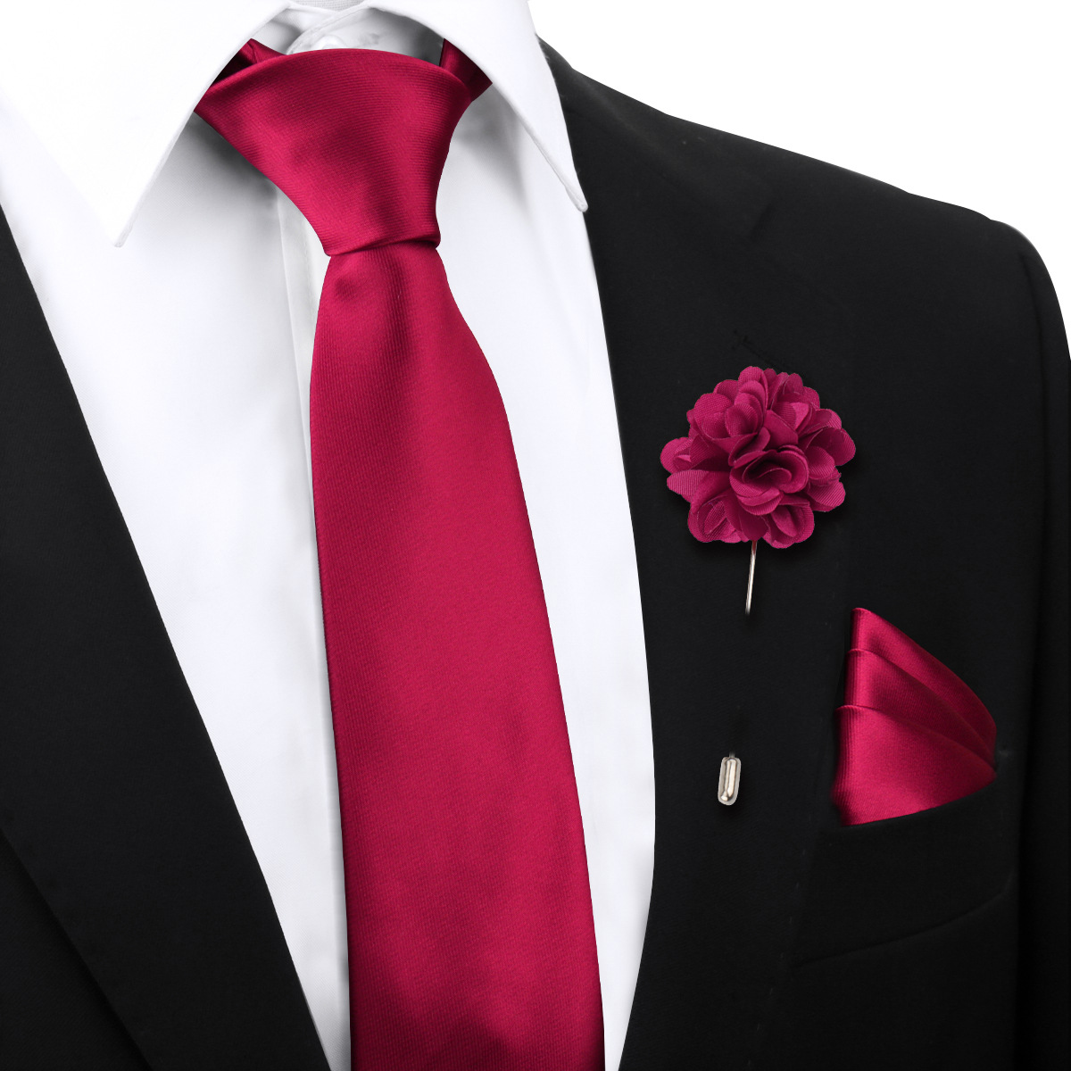 Juego de Corbata y Pañuelo para Hombre Poliéster para Bodas y Eventos de Negocios image 3