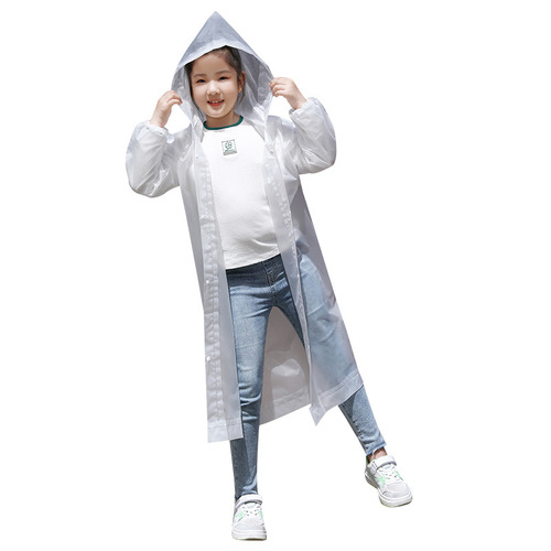 Children's raincoat eva thickened non-disposable outdoor hooded lengthened raincoat for men and women children hiking portable students