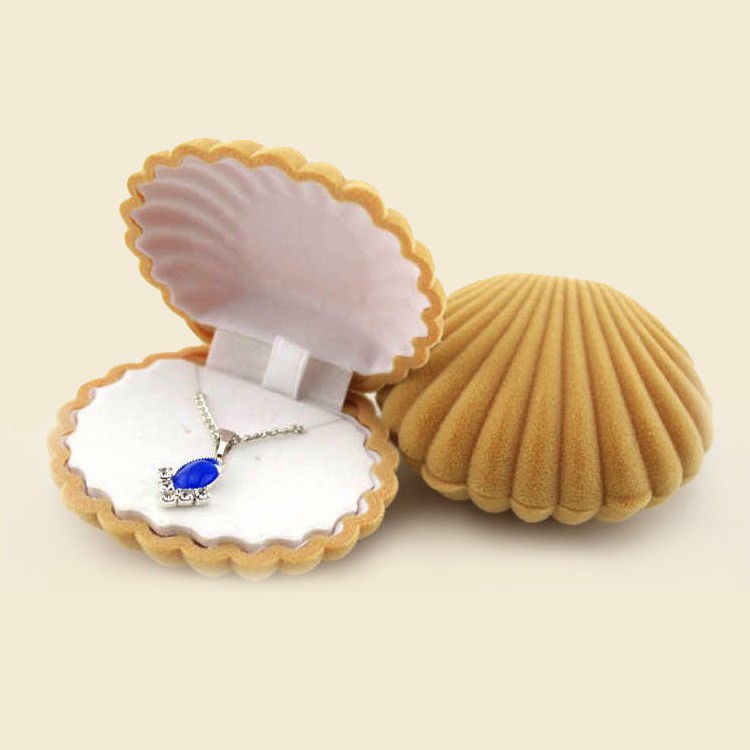 Fashion Shell Plastic Flocking Jewelry Boxes 1 Piece display picture 5