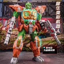 变形犀牛玩具机器人金刚猩猩合金模型儿童四兽王手办模型男孩批发