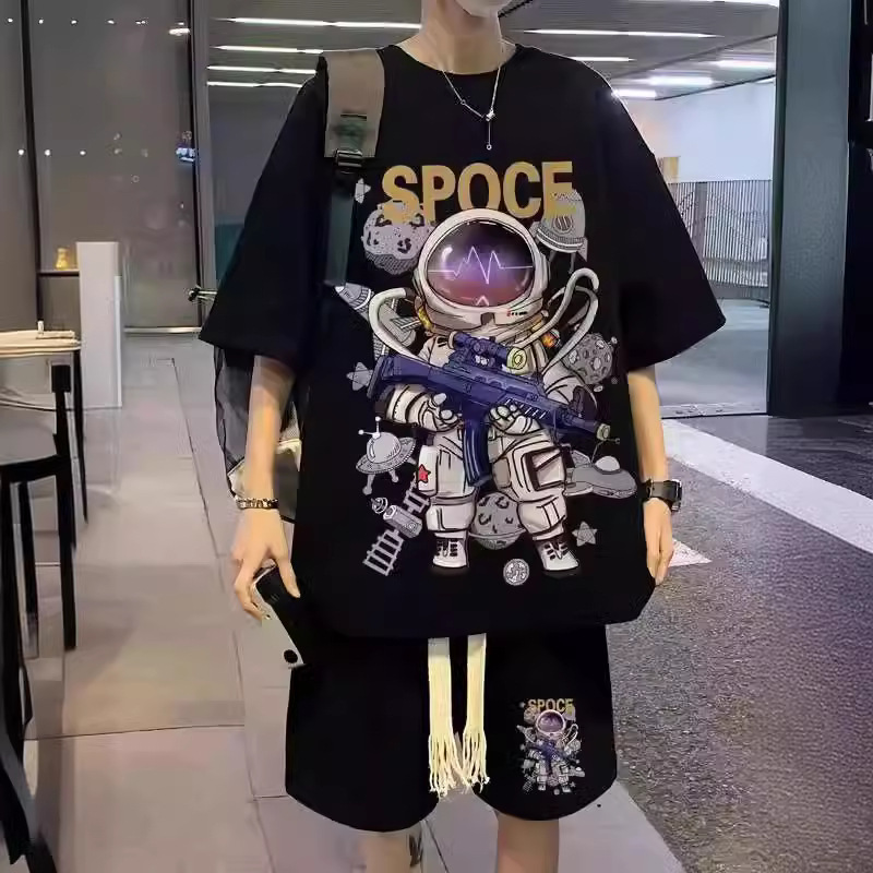 Hiphop Casual SPORTS Suit Men is Summer Tend and Brand INS FAT