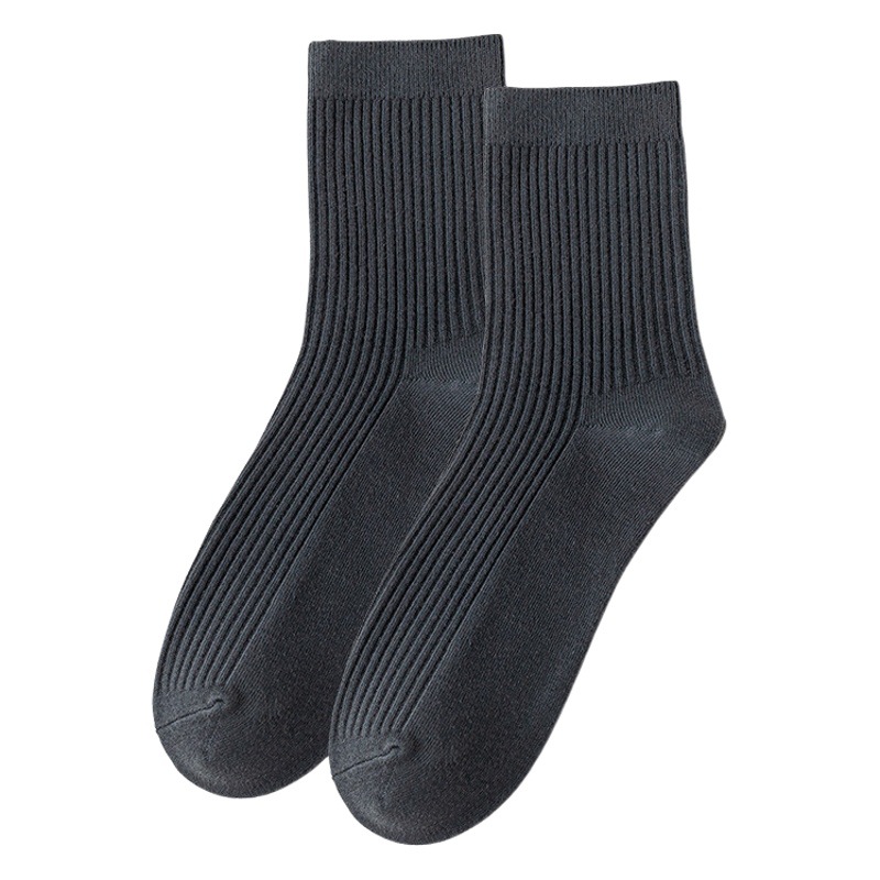Calcetines de algodón puro Calcetines de tubo para hombre Primavera y otoño Calcetines de algodón de doble aguja para hombre Calcetines de algodón Zhuji al por mayor Calcetines de hombre desodorante y absorbente de sudor