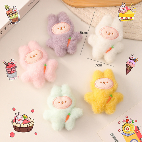 Cartoon plush brooch cute little rabbit doll doll bag small pendant jewelry diy clothing accessories