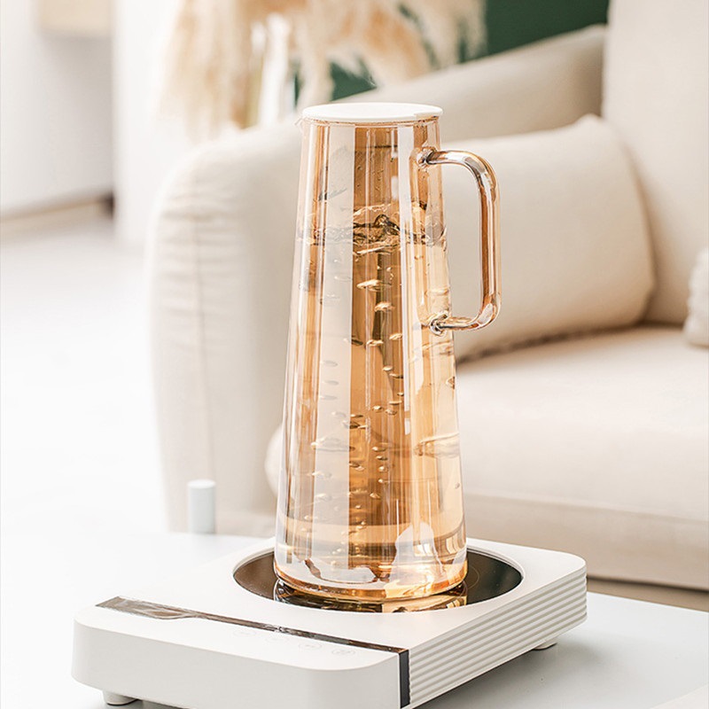 Estilo nórdico botella de agua fría olla de jugo de hogar taza de agua fría olla de vidrio de borosilicato botella de agua fría taza de agua fría traje Generación de pelo