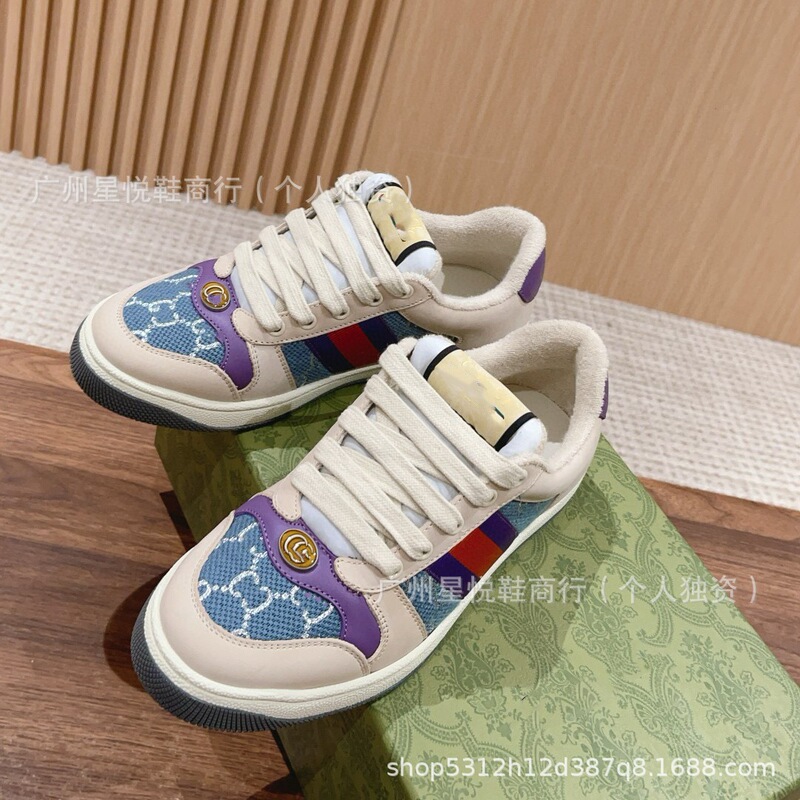 G's ダーティーシューズ刺繍プリント白靴 2025 初春スタイル古い色大きいサイズのカップルカジュアルシューズ女性用|undefined