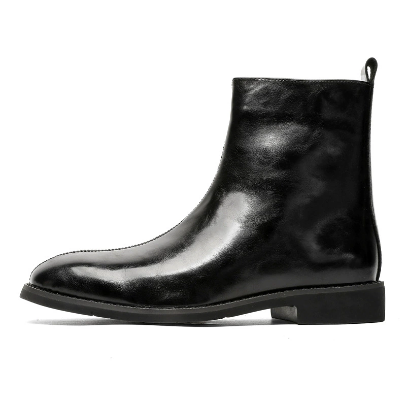 Челси сапоги высокий британский стиль сапоги Мартин боковая молния повседневные кожаные сапоги 2024 осень-зима новый 89757-J