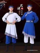 廠家直銷蒙古族演出舞蹈服裝男士藝考民族蒙族摔跤騎馬舞蒙古袍舞