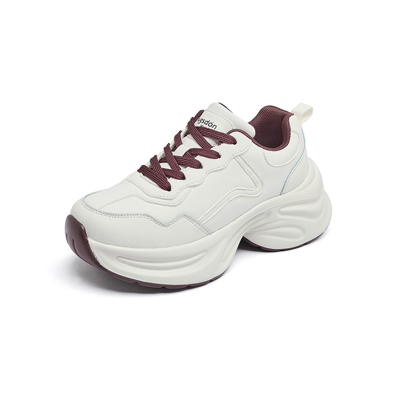 Augu Shi Deng zapatos para mujeres 2025 nueva primavera con suela gruesa pequeña zapatillas casuales blancas