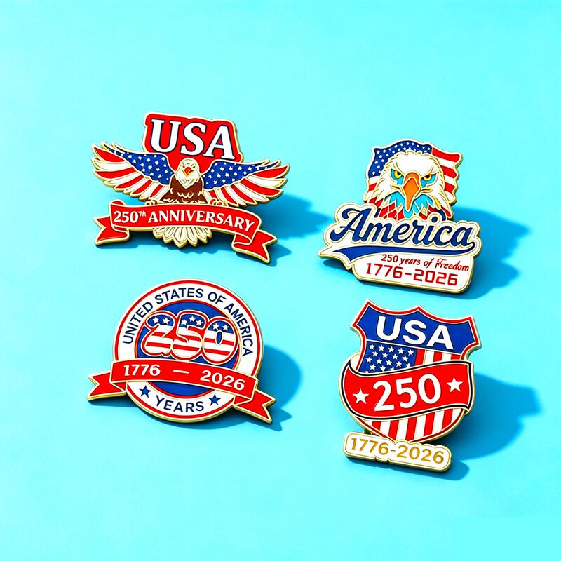 250Th Anniversary of the Founding of the United States Commemorative Brooch Enamel Colorful Bald Eagle Flag Badge Pin Patriotic Theme Accessory