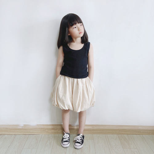 ANKRT Japanese-style Parent-Child Outfit Summer Girls' Elaborately Decorated Cute Pumpkin Children's Casual Lantern Skirt Western-style Skirt