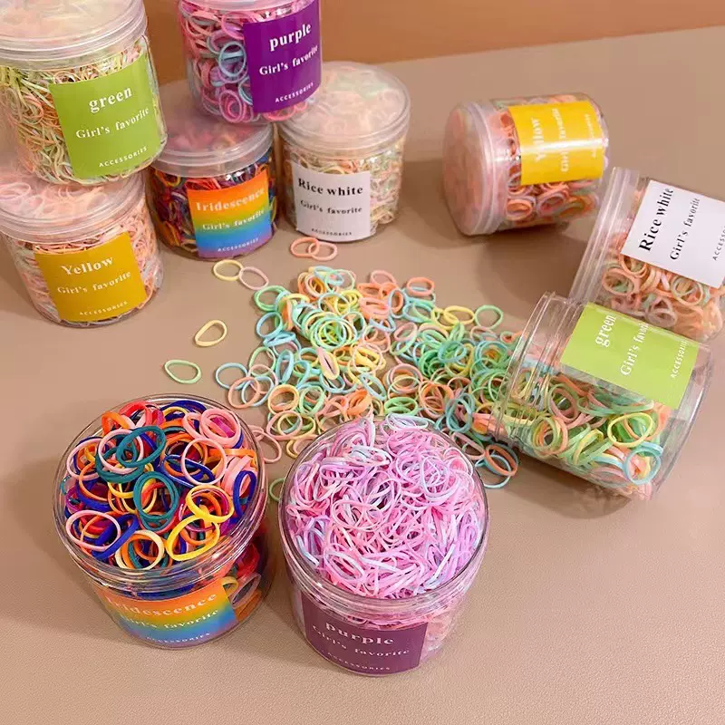 高弹力糖果色罐装一次性小皮筋儿童小啾啾头绳宝宝不伤发发圈发饰