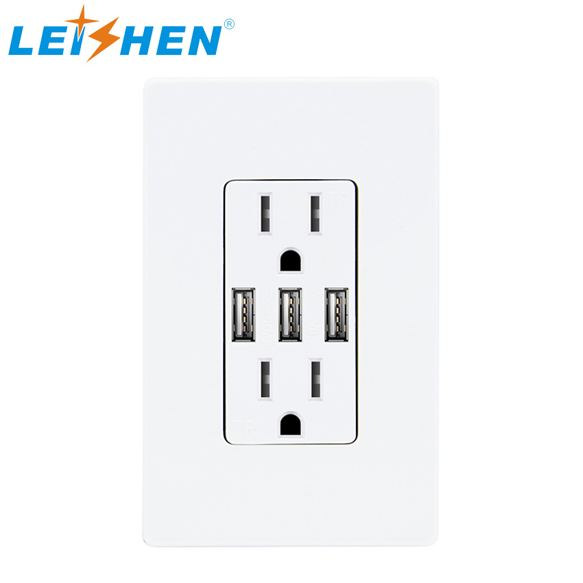 5.6A 双USB插座  带儿童保护门 出口美国