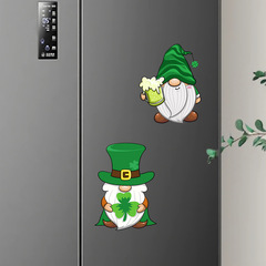 跨境聖帕特里克節綠色帽子小矮人裝飾木門貼紙臥室書房浴室門牆貼