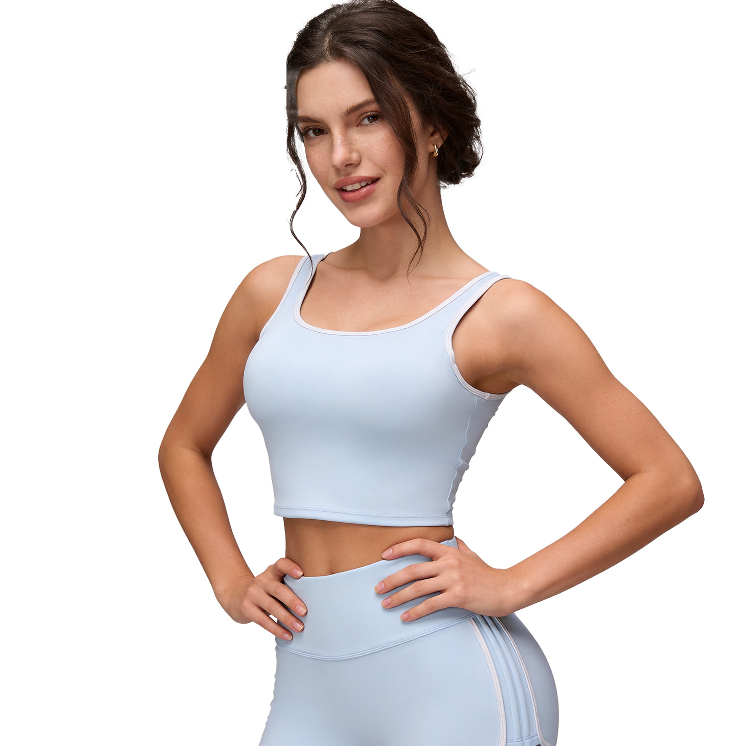 Juyi Tang nuevo chaleco de yoga de color fijo cojín de pecho antichoque correr ropa interior deportiva mujer