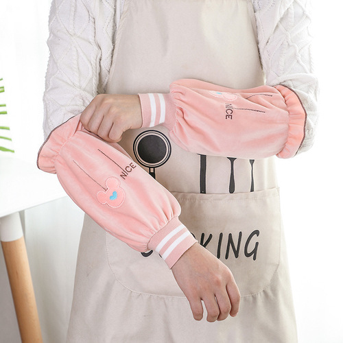 Korean fashion sleeves for women, cute autumn and winter personalized student sleeves, kitchen anti-fouling adult work sleeves