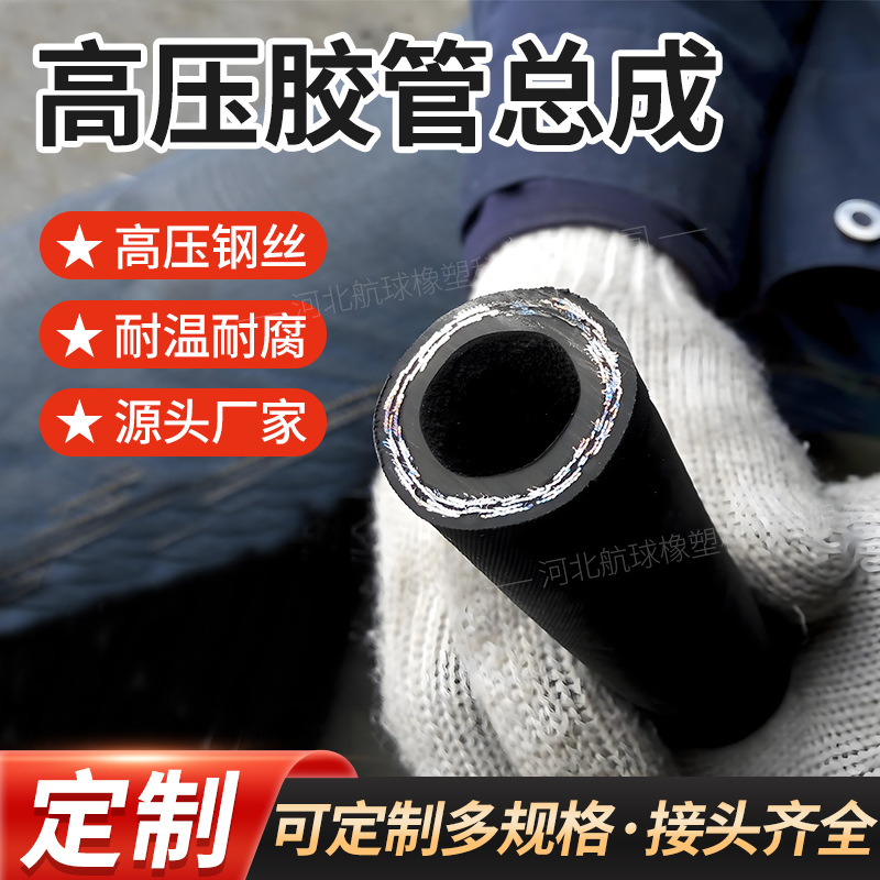 (2개) 고압 호스 조립 유압 오일 파이프 강선 꼰 호스 수도관 오일 및 가스 공급 광산 용 고압 호스