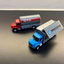 外贸跨境合金玩具车合金车模型运输车货柜车油罐卡车LOGO广告拖车