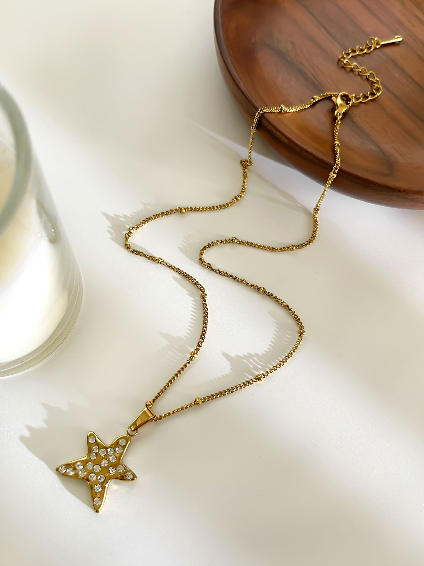 All Seasons Season 316L Stainless Steel Star Boots Waterproof Non Tarnish Surgical Steel Vintage Style Simple Style Cuban Link Chain Curb Chain Pendant Necklace For Women's