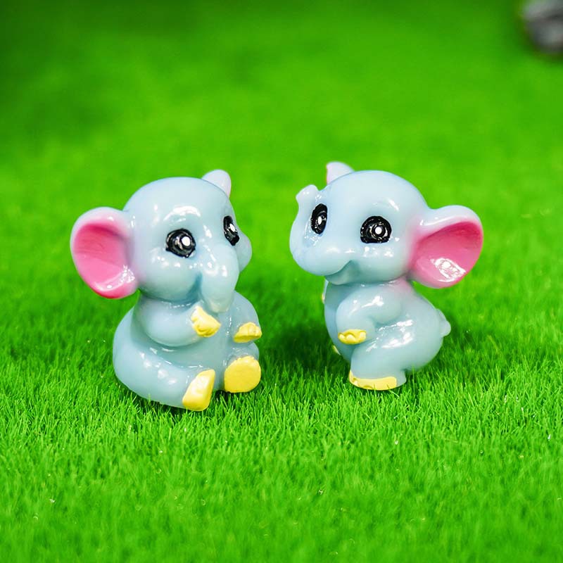 Lindo elefante resina pequeño animal adorno micro paisaje jardinería decoración de paisajismo de bricolaje nuevo mini elefante púrpura