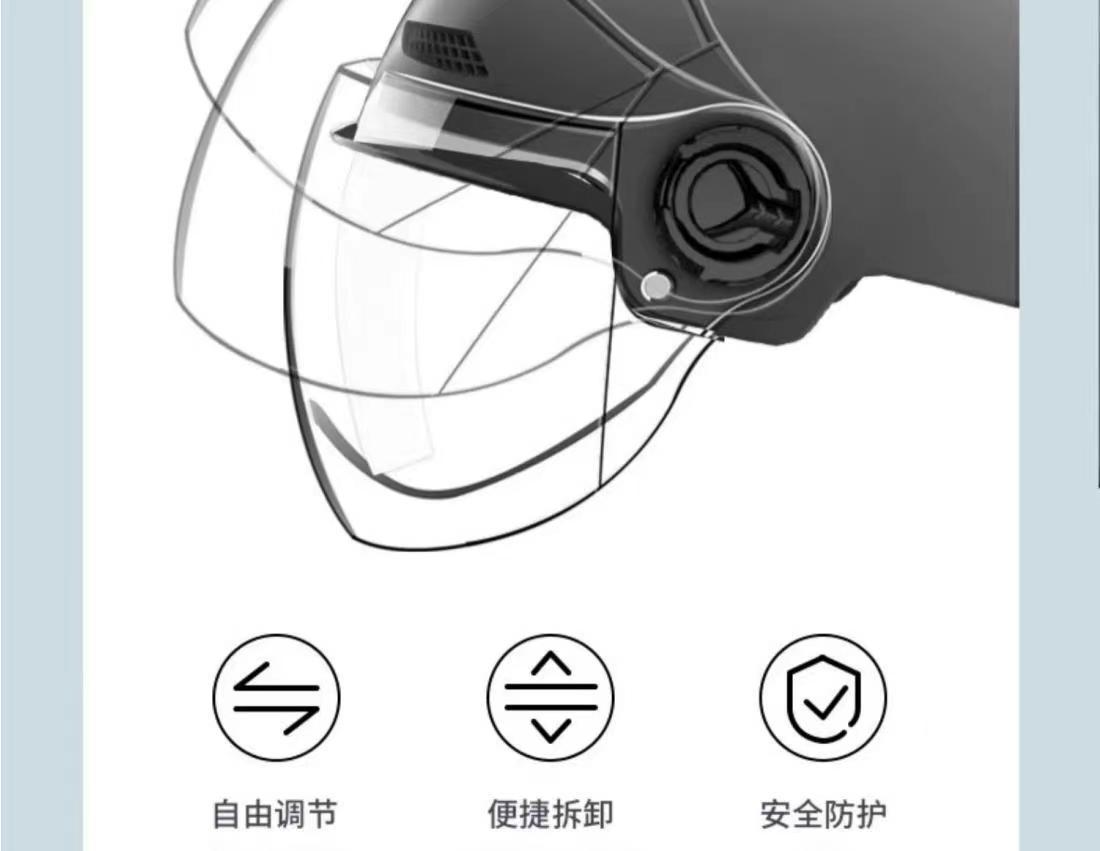 Applicable to the new national standard four seasons general electric car motorcycle men's helmet women's summer sunscreen adjustable half helmet