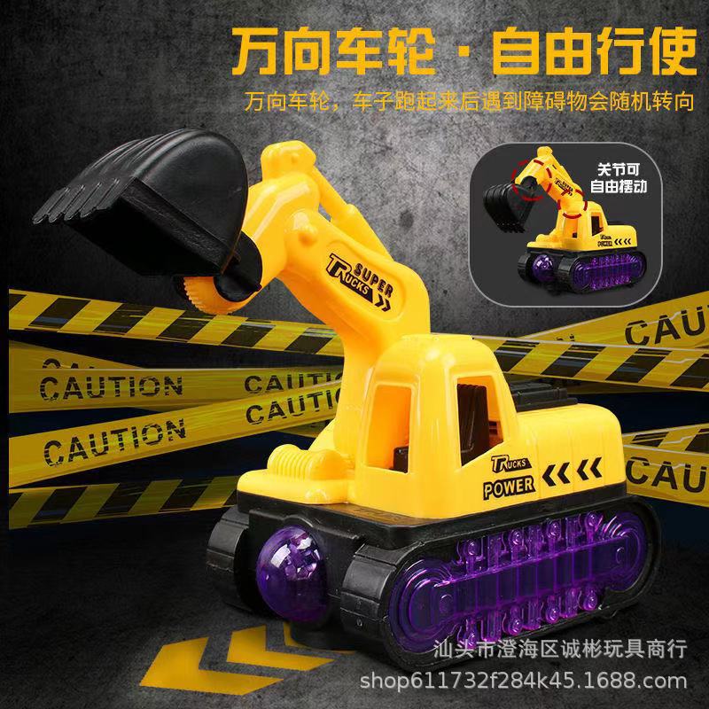 Coche de juguete para niños música eléctrica luminosa Universal ingeniería coche dibujos animados excavadora puesto al por mayor mercado nocturno
