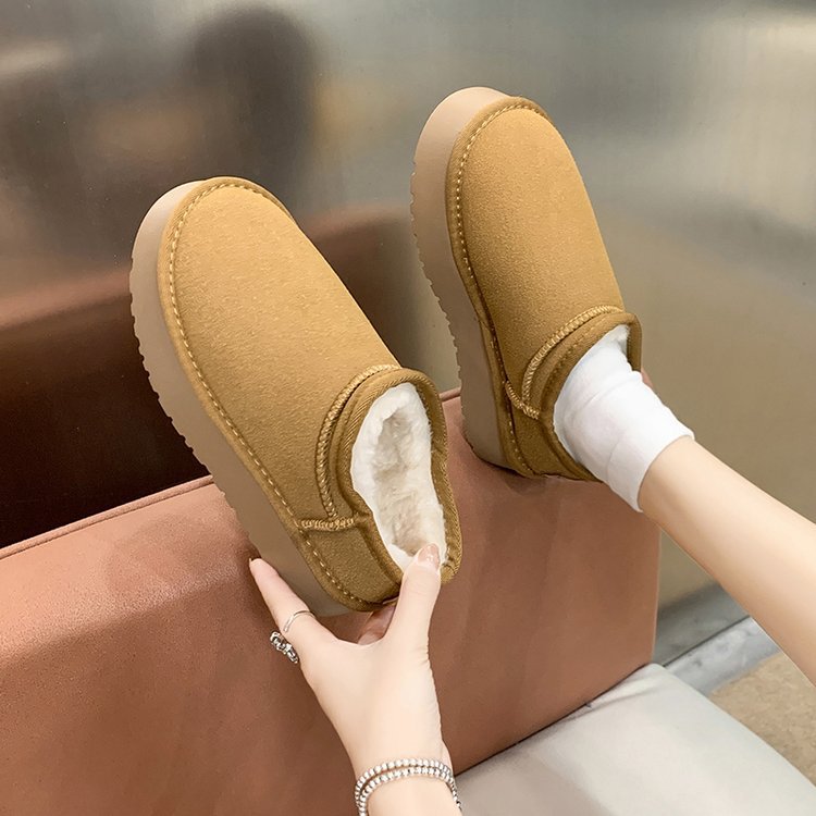 Women's Winter Ankle Boots With Plush Lining And Thick Sole_voghion.com