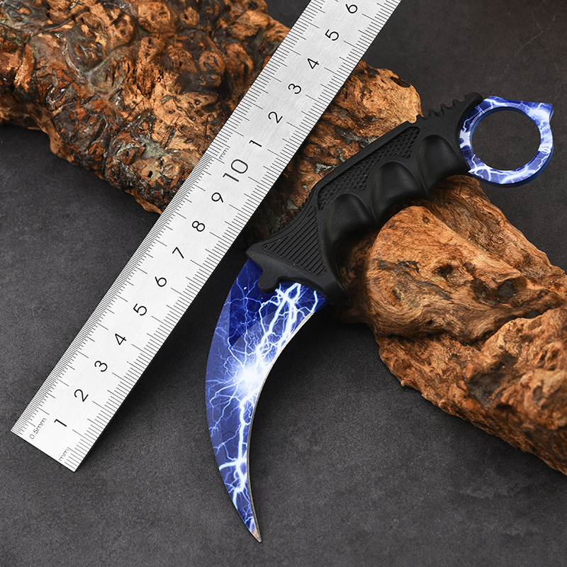 厂家批发爪刀 胶柄彩色爪子刀 户外求生战术直刀多功能合法防身刀