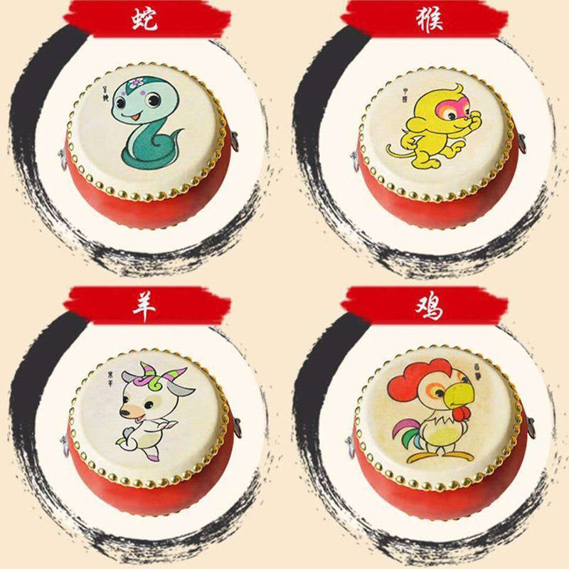 무료 배송  인치 조디악 드럼 어린이 장난감 베어 드럼 유치원 초등학생 양가죽 COWHIDE 드럼 타악기