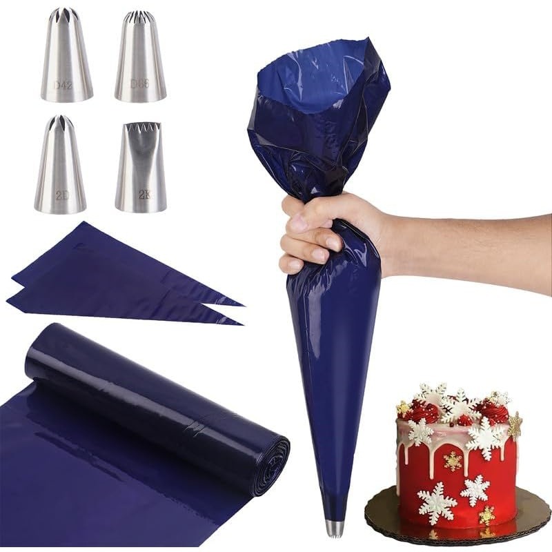 Transfronterizos azul oscuro enmarcado en bolsa de flores LDPE desechable enmarcado en bolsa de flores pastel extrusión bolsa de flores bolsa de crema herramienta de horneado
