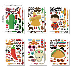 CM2207008  亞馬遜跨境 卡通貼紙 cinco de mayo拼圖貼紙 DIY貼紙