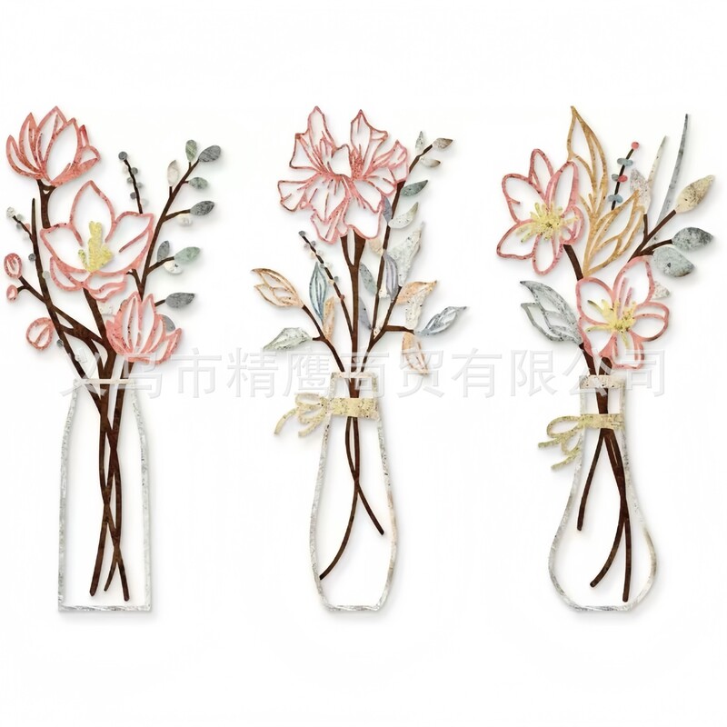 跨境金属花卉墙壁艺术背景画铁艺装饰墙壁装饰客厅卧室居家装饰画|undefined
