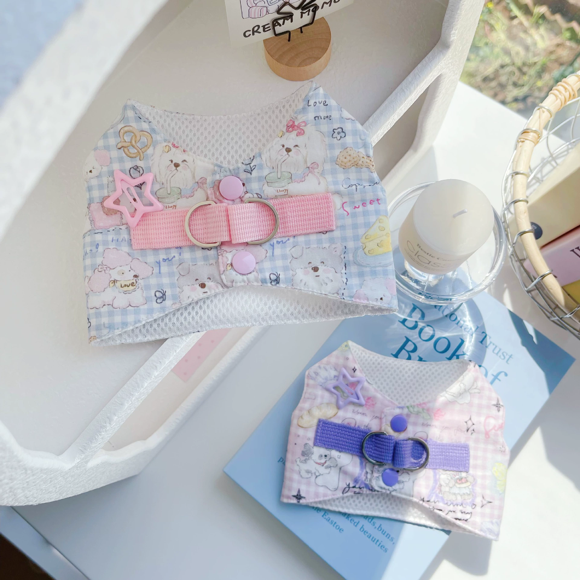 Одежда для домашних животных Собаки кошки короткие японские и корейские иллюстрации весной и летом
