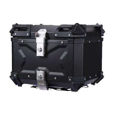 Factory Wholesale 45L Aluminum Alloy Tail Box X Embossed Motorcycle Tail Box Trunk (Motorcycle trunk) - 45l-x-model-black